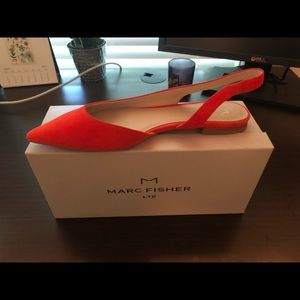 Marc Fisher Orange Suede Flats